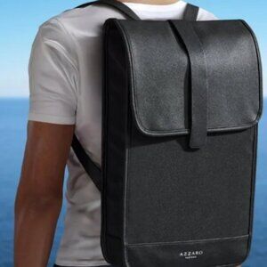 Azzaro Black Travel Backpack Bag for Men